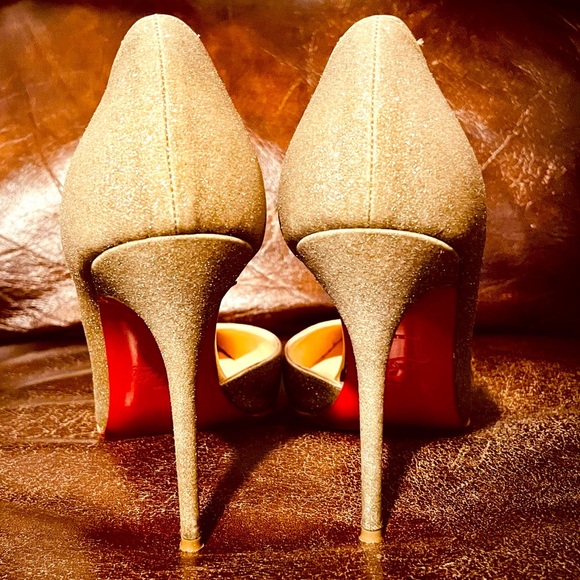Christian Louboutin Iriza glitter wrapped leather. 100mm, Mini /Specchio EU38 - Picture 7 of 11
